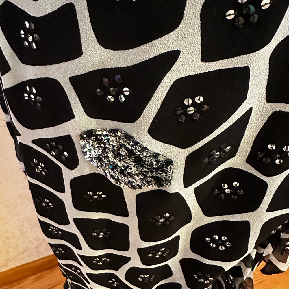 Chetta B Long Maxi Mermaid with sequence, Skirt chiffon Giraffe Animal Print It - Picture 11 of 15